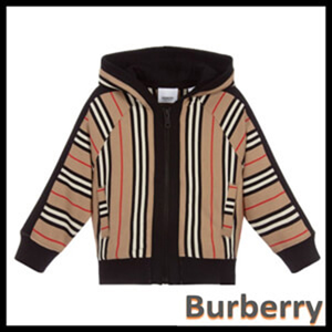 【Burberry】バーバリー キッズ パロディ ストライプ スウェット パーカー 大人もOK