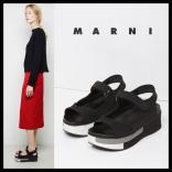 新作★MARNI(マルニ コピー)★ストラップウェッジサンダル★