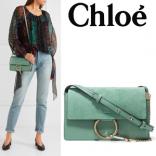 2016-17AW クロエバッグスーパーコピー CHLOE/ Fayeスエード レザー ショルダーバッグ ミント