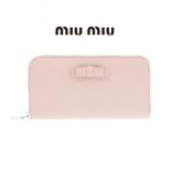 MIU MIU【2017新作*リボン付き】ミュウミュウスーパーコピー 大人可愛い マドラス ラウンド長財布 5ML506 2E8R F0JW1