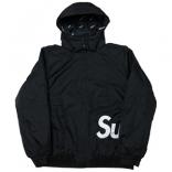 18AW シュプリームコピー シュプリームSideline Side Logo Parka Black 黒