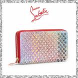 2019新作限定 CHRISTIAN LOUBOUTIN クリスチャン ルブタンコピー Panettone Spiked Leather Wallet 長財布