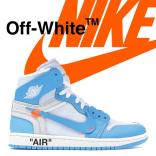 2024新作大人気 ナイキ ジョーダン オフホワイト ナイキ スーパーコピー コラボスニーカーJordan 1 Retro High Off-White University Blue