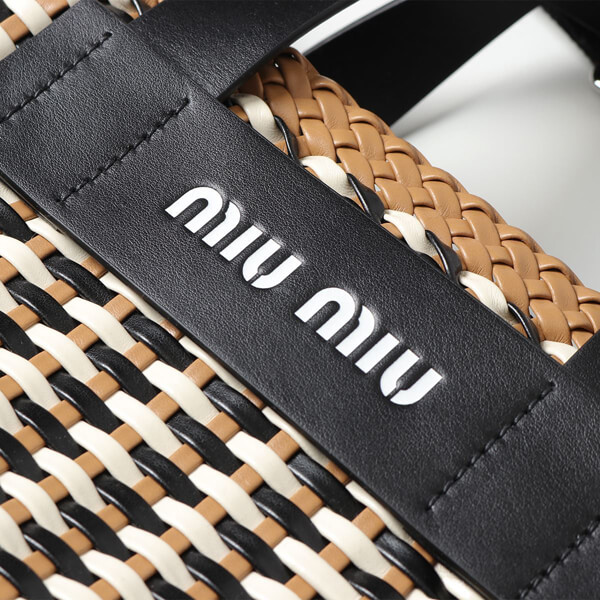 Miu Miu Woven ２Way ミュウミュウ ロゴ トート ハンドバッグ コピー