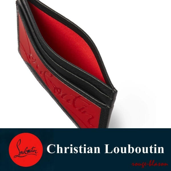 クリスチャン ルブタン カードケース コピー CHRISTIAN LOUBOUTIN Logo-Print Leather