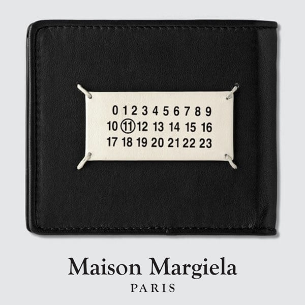 マルジェラ 財布 コピー Maison Margiela メゾンマルジェラ レザー ロゴ 二つ折り ウォレット