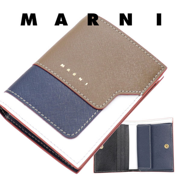 MARNI マル二 財布 コピー サフィアーノ ミニ財布 ウォレット 豆財布 PFMOQ14U21 LV520 Z320R