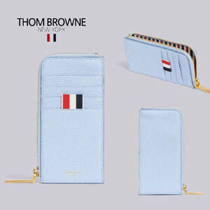 トムブラウン カードケース コピー THOM BROWNE ★ペブルドレザー ハーフジップウォレット 小銭入れ