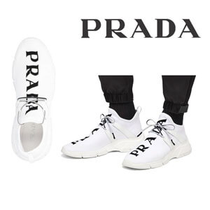 プラダ スニーカー 偽物 PRADA◎ロゴニットファブリック スニーカー 4E34923V98F0964