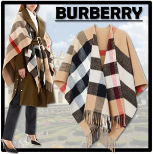 バーバリー ケープ 偽物★BURBERRY★TARTAN MOTIF CAPE★人気 8015559 108733 A1420