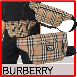 バーバリー ウエストポーチ コピー☆韓国の人気☆BURBERRY☆Logo Applique VintageCheck Bag☆