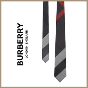 [バーバリー ネクタイ 偽物] BURBERRY モダンカットオーバーサイズシルクネクタイ☆