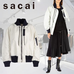 SACAI MA-1 最新作◆サカイ ジャケット 偽物◆グレーナイロンボンバージャケット