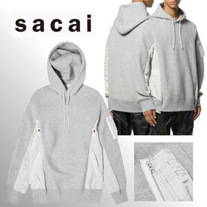 サカイ パーカー 偽物【Sacai】人気！オーバーサイズ グレー パーカー SCM033381