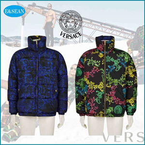 21AW ヴェルサーチェ ダウンジャケット コピー【Versace Jeans Couture 】Baroque リバーシブルジャケット 2色