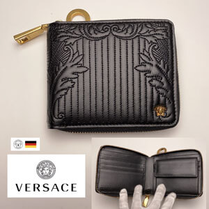 ヴェルサーチ 偽物 財布 VERSACE★メンズ 折りたたみ財布 コインケース有