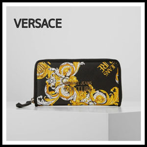 ヴェルサーチ 財布 コピー Versace Jeans Couture☆ジップアラウンド ロゴ 長財布