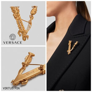 ヴェルサーチェ ブローチ コピー VERSACE ヴィルトゥス ピン 新作入手困難