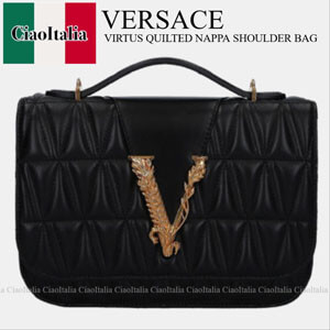 ヴェルサーチ ショルダーバッグ 偽物 VERSACE VIRTUS QUILTED NAPPA SHOULDER BAG