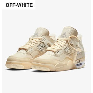 ナイキ エアジョーダン スーパーコピー 新作 AIR JORDAN 4 X off white 偽物 スニーカー ナイキ SAIL エアジョーダンⅣ