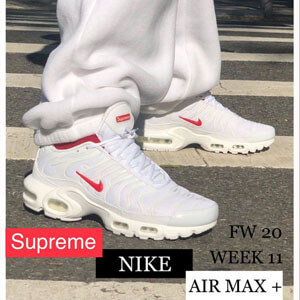 ナイキ Air Max Plus  シュプリーム 偽物 シュプリーム ナイキ エアマックス プラス Box Logo WHITE