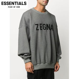 fog essentials タグ 偽物 パーカー フィアオブゴッド エッセンシャルズ FEAR OF GOD x ZEGNA | GREY OVERSIZED SWEATSHIRT スウェット