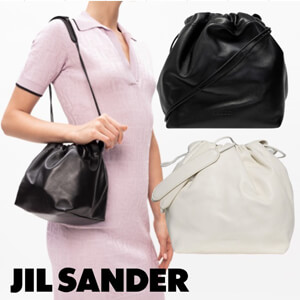 ジルサンダー バッグ 偽物★Jil Sander レザー スモールバケッドショルダーバッグ