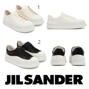 【ジルサンダー スニーカー 偽物】JIL SANDER レースアップ レザー スニーカー