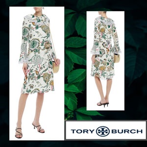 ★SALL☆トリーバーチ 偽物 スカート【Tory Burch】フローラルシフォン ワンピース