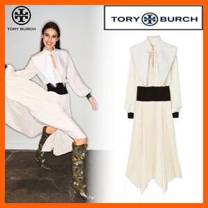 【Tory Burch】トリーバーチ 偽物 スカート REMOVABLE COLLAR DRESS♪エレガント♪