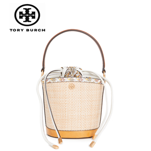 Tory Burch★トリーバーチ バッグ 偽物 Robinson Straw Mini Bucket Bag