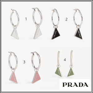 限定プラダ ピアス 偽物【PRADA】プラダ ロゴトライアングル フープピアス ４色