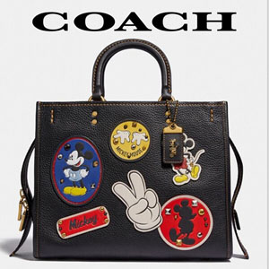 ディズニー コーチ 偽物 トートバッグ ニセモノ x Disney＊Rogue Patches ディズニー コラボ 2WAY Bag 意外性抜群のコラボモデル