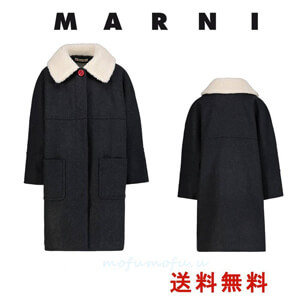 ★MARNI★マルニ ベビー服 コピー グレー サイドポケット ロングコート 大人もOK