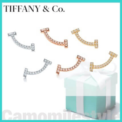 ティファニー T スマイル 偽物 ピアス【Tiffany】ピアス ダイヤモンド 18K 3色