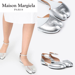 メゾンマルジェラ 足袋フラット 偽物 SILVER TABI BALLET FLATS