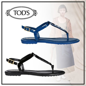 21SS新作【トッズ サンダル コピー】TODS Kate レザー ソング フラット サンダル 2色