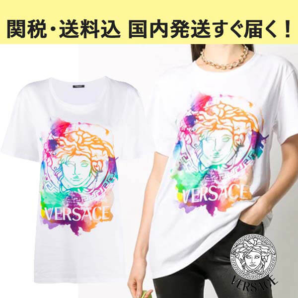 ヴェルサーチェ Tシャツ パロディ メデューサモチーフ オーバーサイズ Tシャツ