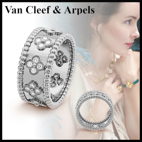 ヴァンクリ 偽物 リング【Van Cleef&Arpels】ペルレ クローバー リング ミディアム