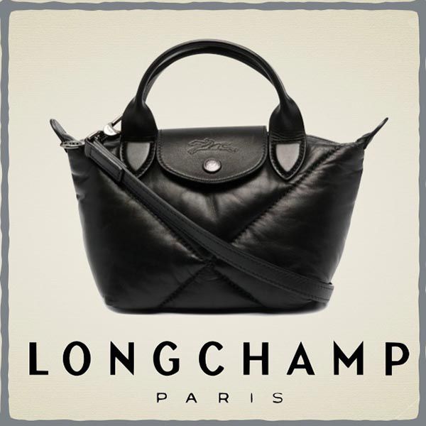 ロンシャン 偽物 ロゴ Le Pliage Cuir トップハンドルバッグ