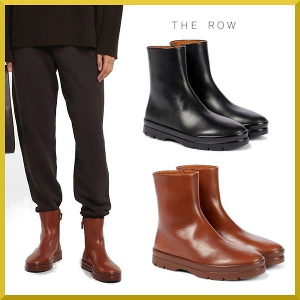 関税込[THE ROW 偽物 ]Billie leather ankle bootsアンクルブーツ