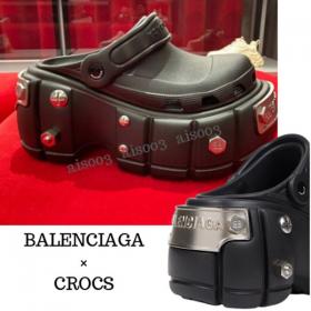 【22SS】バレンシアガ Hard Crocs サンダル クロックス 厚底 ロゴ