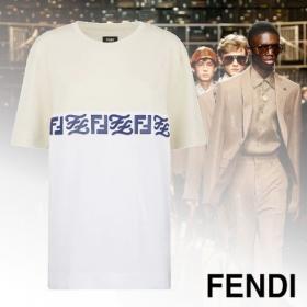 フェンディ☆ホワイト コットン Tシャツ 偽物 新作で超限定♪FY0936AIU8F0ZE0