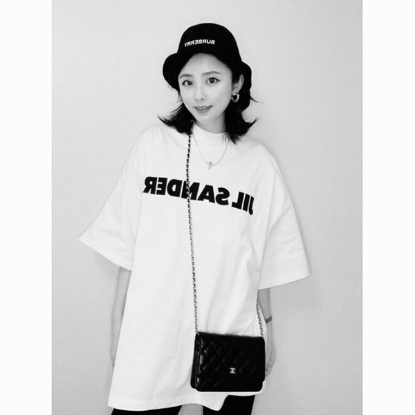 ジルサンダー オーバーサイズ Tシャツ 偽物 ロゴ Tシャツ 欲しい♡超限定♪