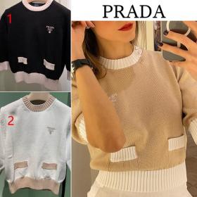 プラダ コットンセーター 偽物 Cotton crew-neck sweater