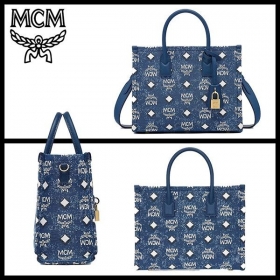 限定コラボ★MCM 偽物★ヴィンテージデニムジャカードトートバッグ MWTDSBO05LE001