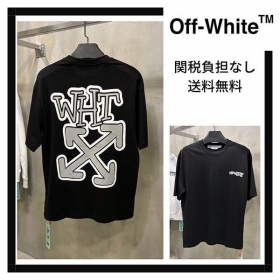 【追跡付】Off-White 偽物 Carlos Arrow コットンジャージーTシャツ OMAA027F22JER018